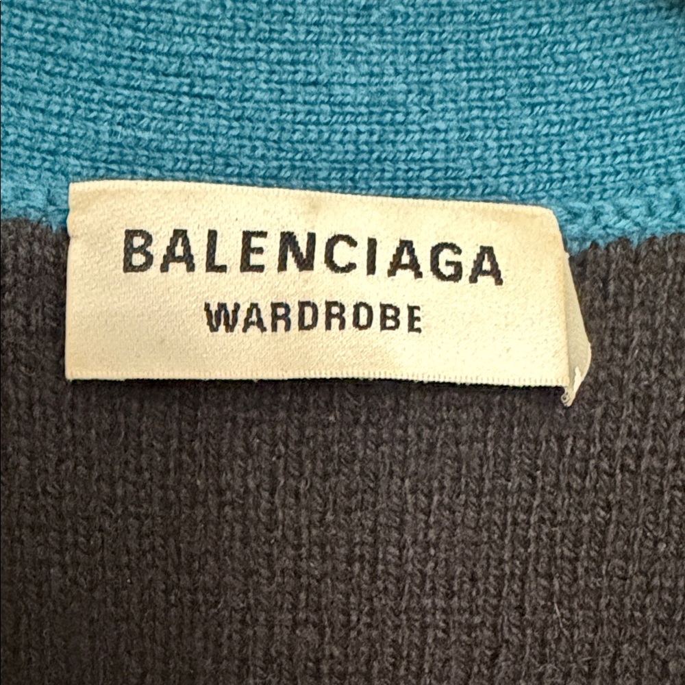 Balenciaga Blue Cardigan with Black Accents - Picture 3 of 8